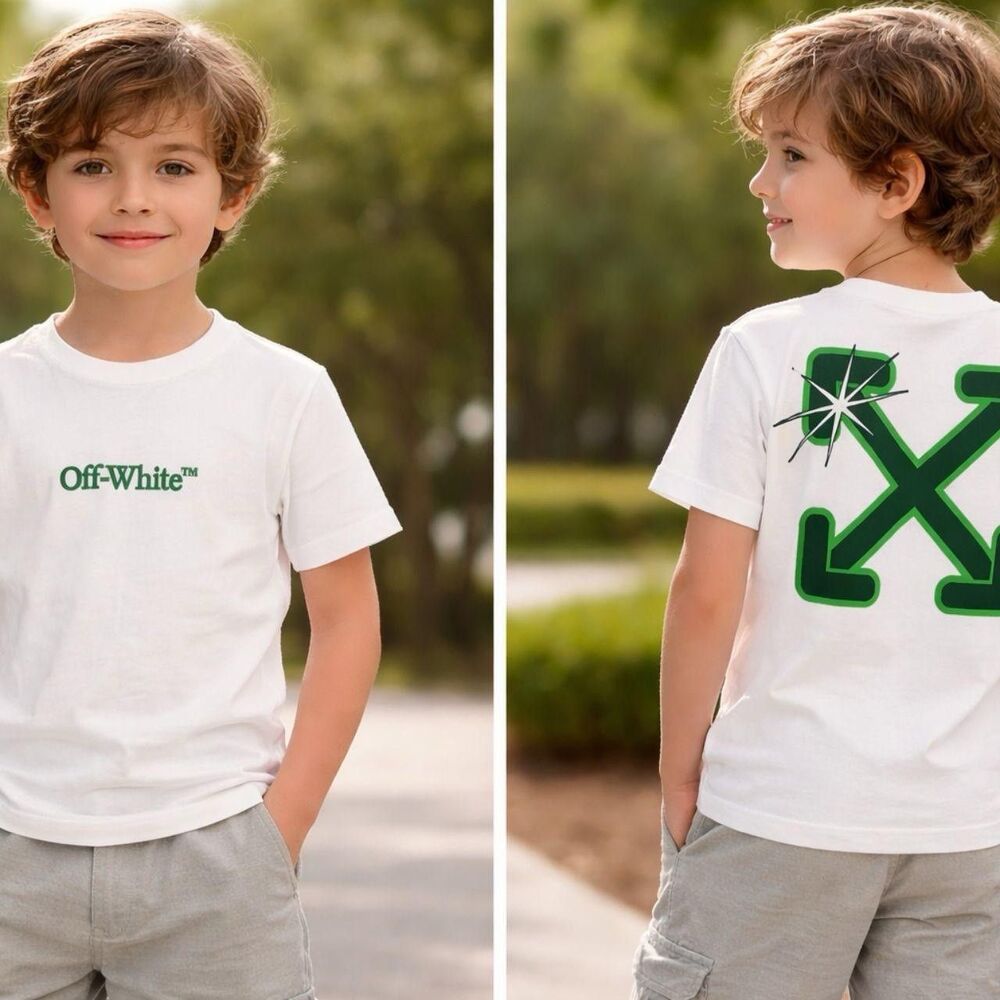 NWT Off-White Kids T Shirt Size 10 White Tee Arrows Logo Virgil Abloh